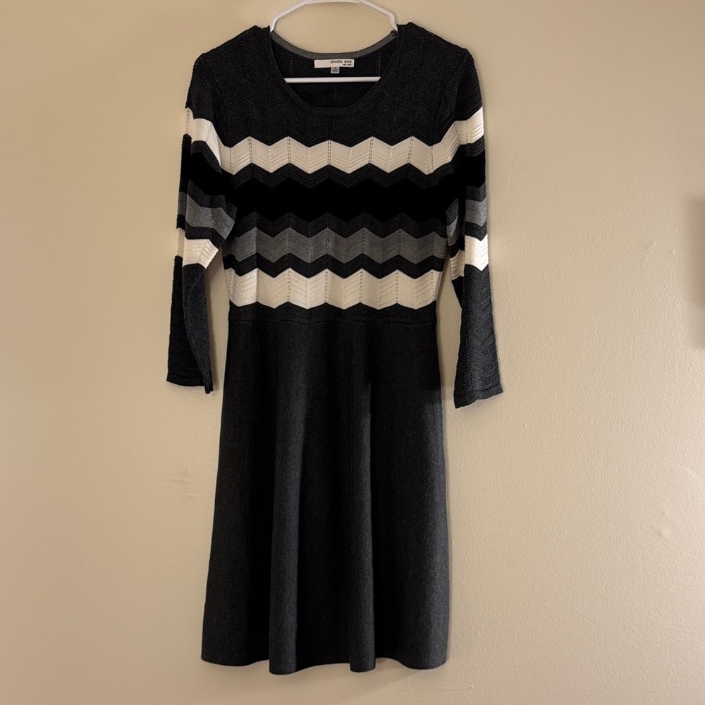 Studio One Chevron Sweater Dress